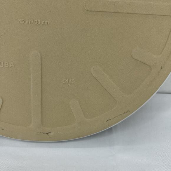 Pampered Chef 15" White Large Round Pizza Stone w/ Handles 1379 - Picture 8 of 15